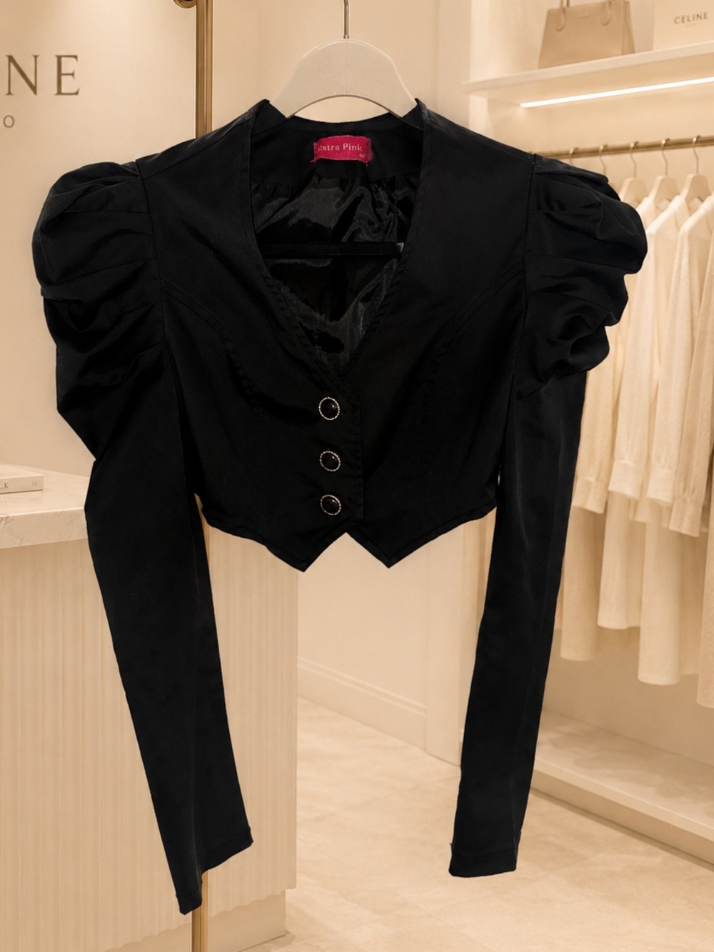Puff Sleeve Cropped Bolero Jacket / Gothic Coquette Statement Top